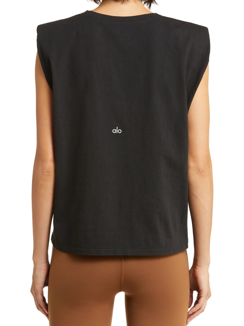 ALO Sleeveless Muscle Tee in Black - Picture 2 of 2